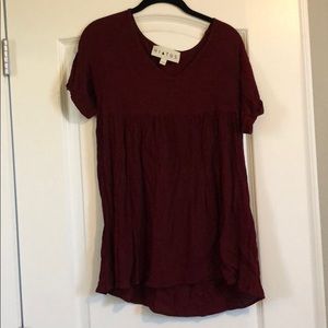 Maroon v neck shift dress
